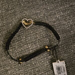 Juicy Couture Heart Charm Black Bracelet